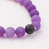 Frosted Natural Weathered Agate(Dyed) Stretch Bracelets BJEW-JB03135-3