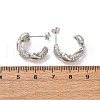 Brass Micro Pave Clear Cubic Zirconia Stud Earrings EJEW-D322-07P-01-5