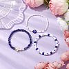 3Pcs Religion Polymer Clay & Glass & Synthetic Turquoise Beaded Stretch Bracelets Kit BJEW-JB10675-02-5