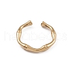 Ion Plating(IP) 304 Stainless Steel Bamboo Joint Open Cuff Rings for Women X-RJEW-G285-09G-2