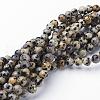 Natural Dalmatian Jasper Beads Strands X-GSR6mmC004-1