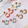 FIBLOOM 4 Pairs 4 Colors Polymer Clay Donut Dangle Stud Earrings with Iron Pins EJEW-FI0003-02-4