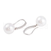 Rack Plating Brass Cubic Zirconia ABS Pearl Earring Hooks EJEW-S219-16P-01-2