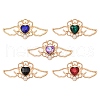 5Pcs 5 Colors Rack Plating Alloy Rhinestone Pendants ALRI-YW0001-19-1