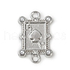 Brass & White ABS Plastic Imitation Pearl Playing Card A Connector Charms KK-M322-23P-1