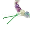 Natural Fluorite Round Beads Stretch Bracelet BJEW-JB07235-02-5