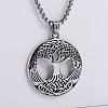 Retro Fashion Punk Stainless Steel Tree of Life Pendant Necklaces for Men RE4265-2
