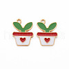 Alloy Enamel Pendants ENAM-S121-175B-RS-2