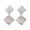 304 Stainless Steel Double Rhombus Dangle Stud Earrings for Women EJEW-G328-13-2