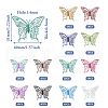  48Pcs 12 Colors Spray Painted 430 & 201 Stainless Steel  Filigree Pendants STAS-TA0002-20-11