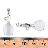 Rhodium Pleated 925 Sterling Silver Pave Cat Eye Pendants STER-T007-28P-3