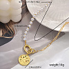 Elegant Brass & Shell Pearl Ocean Pendant Necklaces for Women DM0082-2-2