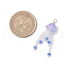 Glass Seed Beaded Jellyfish Pendants PALLOY-MZ00707-03-2