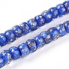 Luminous Handmade Gold Foil Glass Beads Strands FOIL-N029-02A-03-1