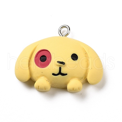 Cartoon Opaque Resin Pendants RESI-G054-01D-P-1