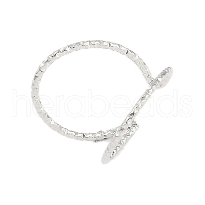 Non-Tarnish 304 Stainless Steel Open Cuff Ring for Women RJEW-C097-02P-1