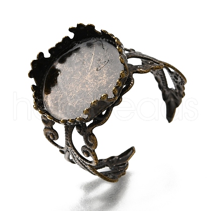 Cuff Brass Filigree Ring Components KK-E477-AB-NF-1