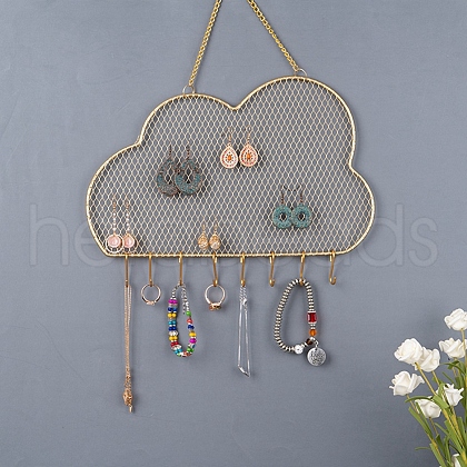 Iron Grid Shape Wall Mount Earring Display ODIS-P010-01G-1