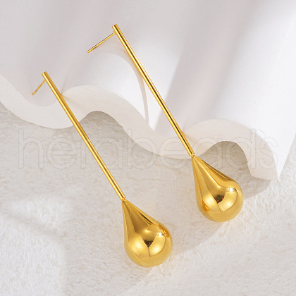 304 Stainless Steel Teardrop Stud Earrings EJEW-M101-03G-1