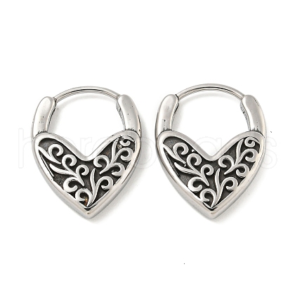 316 Surgical Stainless Steel Hoop Earrings EJEW-D096-07D-AS-1