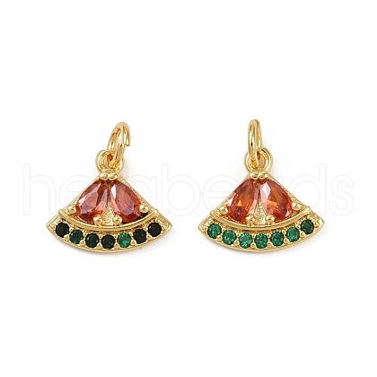 Brass Micro Pave Cubic Zirconia Charms KK-C093-29A-G-1