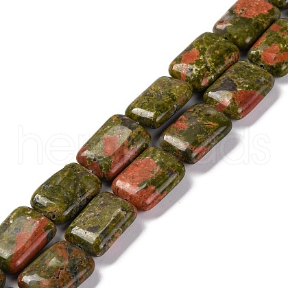 Natural Unakite Beads Strands G-T047-B27-01-1