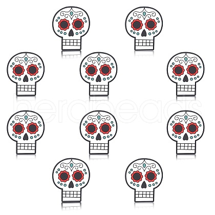 10Pcs Skull Silicone Focal Beads JX889A-1