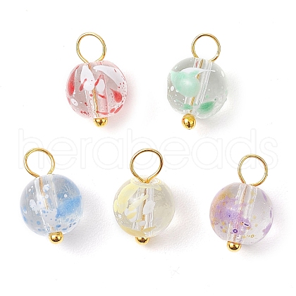 Baking Painted Glass Beads Charms PALLOY-JF03132-01-1