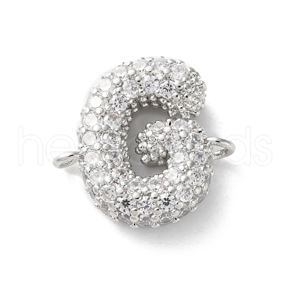 Brass Micro Pave Cubic Zirconia Letter Links KK-I717-04G-P-1