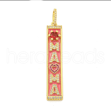 Real 18K Gold Plated Brass Micro Pave Cubic Zirconia Pendants KK-R159-07E-G-1