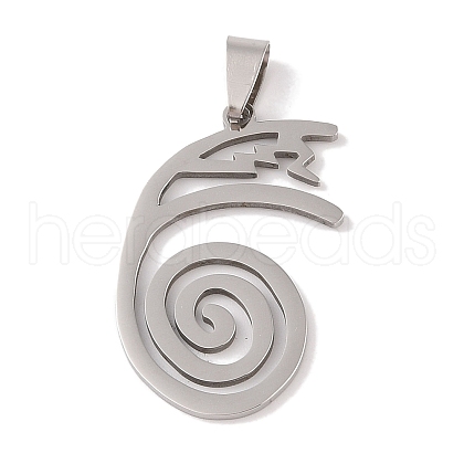 Non-Tarnish Reiki Symbol 201 Stainless Steel Pendants STAS-A094-03C-P-1