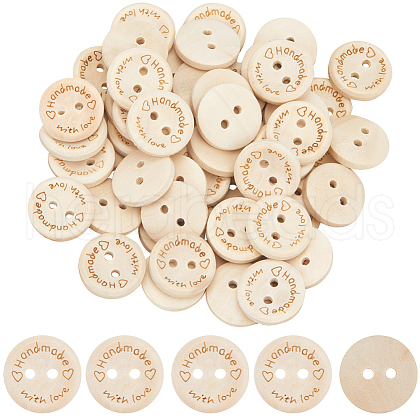 Gorgecraft 300Pcs Wooden Buttons BUTT-GF0003-96-1
