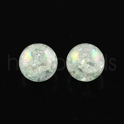 Bubblegum AB Color Transparent Crackle Acrylic Round Beads CACR-R011-20mm-03-1