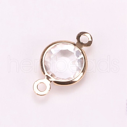 Brass Pave Glass Connector Charms FIND-WH0420-93KCG-02-1