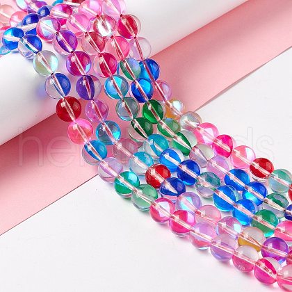 Synthetic Moonstone Beads Strands G-E573-02C-33-1