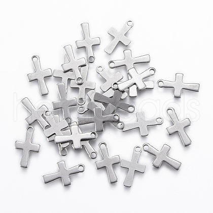 Tarnish Resistant 201 Stainless Steel Tiny Cross Charms STAS-L197-32P-1