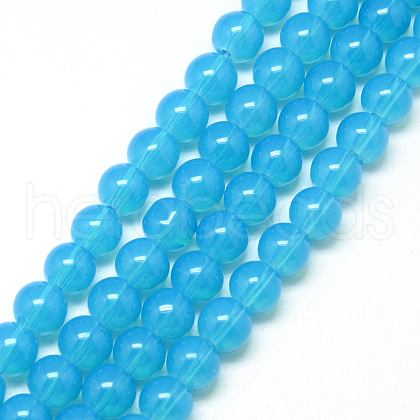 Baking Painted Glass Beads Strands X-DGLA-Q023-6mm-DB25-1