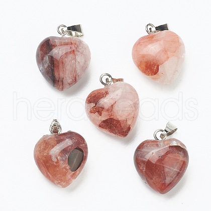 Natural Ferruginous Quartz/Hematoid Quartz Pendants G-I311-1-1
