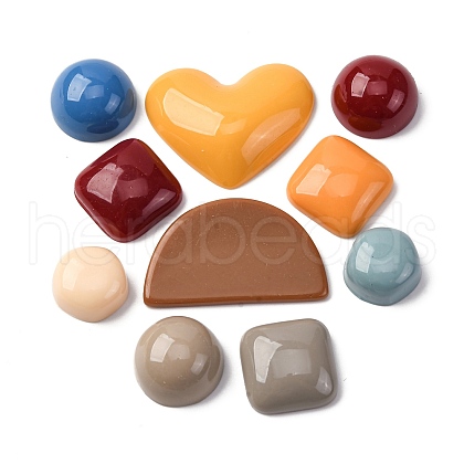 10Pcs Opaque Resin Cabochons CRES-D311-01-1
