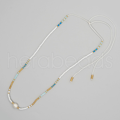 Miyuki & Natural Freshwater Pearl Braided Necklace for Women PI7820-5-1