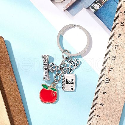 Tibetan Style Alloy Keychains KEYC-JKC01250-01-1