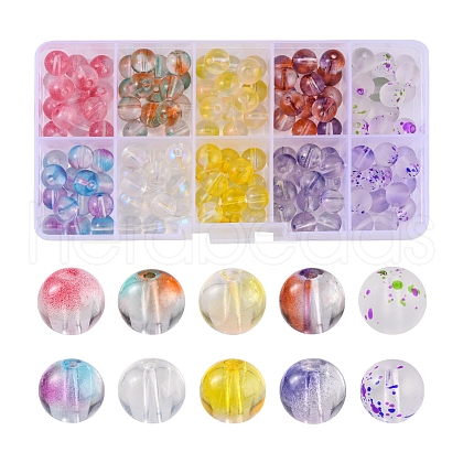 150Pcs 10 Colors Glass Beads GLAA-FS0001-24-1