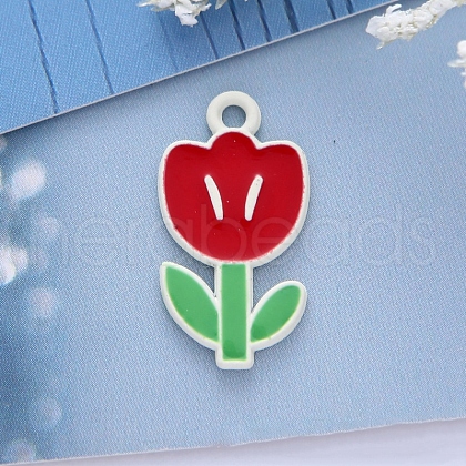 Spray Painted Alloy Enamel Pendants HUDU-PW0001-007B-02-1