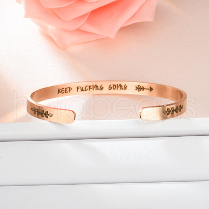 Inspirational Stainless Steel Cuff Bangles for Men Women FS-WG0E735-07-1