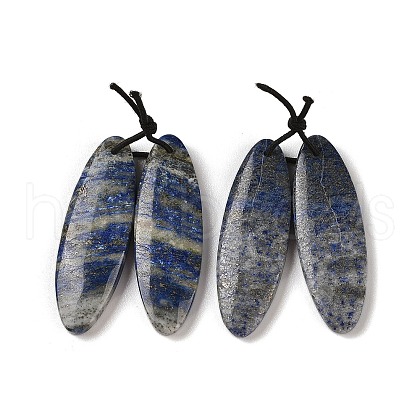 2Pcs Natural Lapis Lazuli Pendants G-A228-02G-1