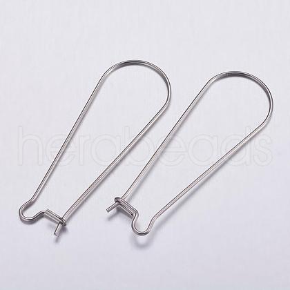 316 Surgical Stainless Steel Hoop Earrings Settings STAS-K146-040-39x14mm-1