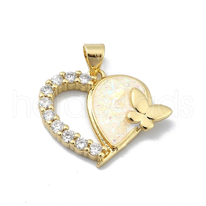 Brass Micro Pave Clear Cubic Zirconia Pendants KK-A221-19G-G-1