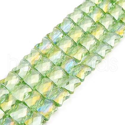 AB Color Plated Transparent Glass Beads Strands EGLA-P051-06A-A12-1