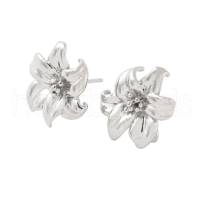 Brass Stud Earrings Finding KK-U069-01P-1
