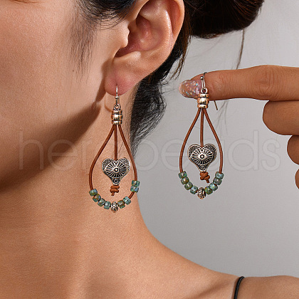 Alloy Synthetic Turquoise Dangle Earrings FS-WG12E90-19-1